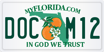FL license plate DOCM12
