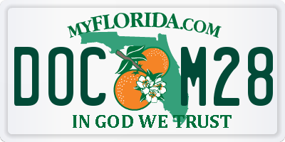 FL license plate DOCM28
