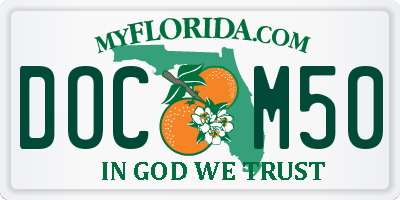 FL license plate DOCM50