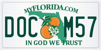 FL license plate DOCM57
