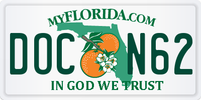 FL license plate DOCN62
