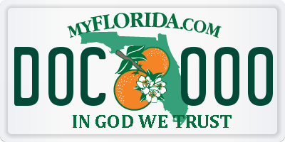 FL license plate DOCO00