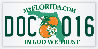 FL license plate DOCO16