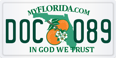 FL license plate DOCO89