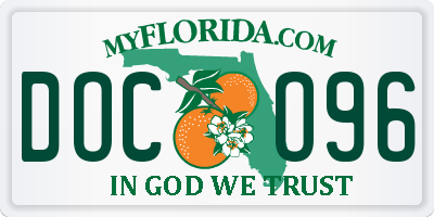 FL license plate DOCO96