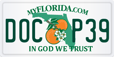 FL license plate DOCP39