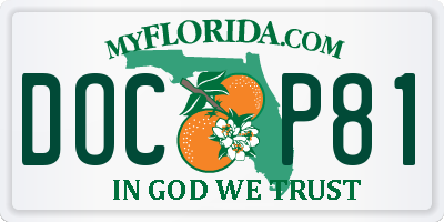 FL license plate DOCP81