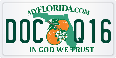 FL license plate DOCQ16