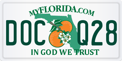 FL license plate DOCQ28