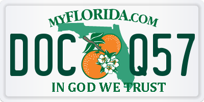 FL license plate DOCQ57