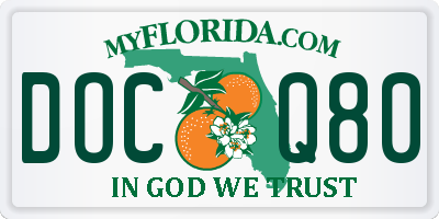 FL license plate DOCQ80