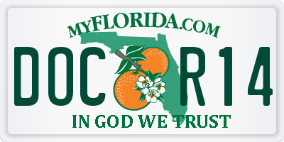 FL license plate DOCR14