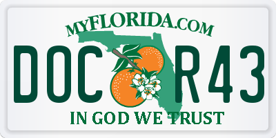 FL license plate DOCR43