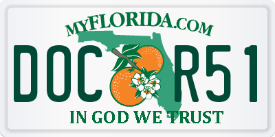 FL license plate DOCR51
