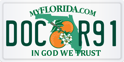 FL license plate DOCR91