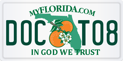 FL license plate DOCT08