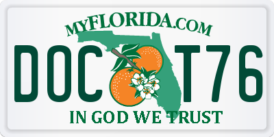 FL license plate DOCT76