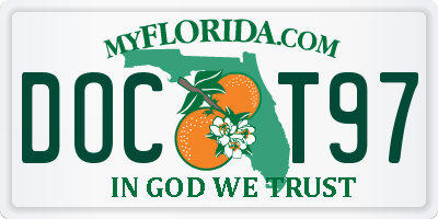 FL license plate DOCT97