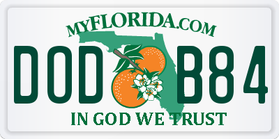 FL license plate DODB84