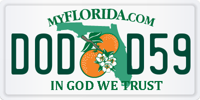 FL license plate DODD59