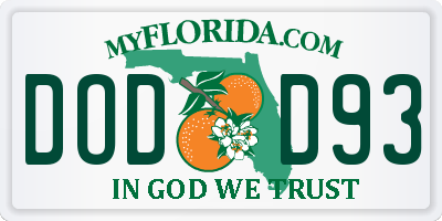 FL license plate DODD93