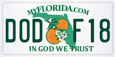 FL license plate DODF18