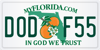 FL license plate DODF55