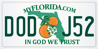 FL license plate DODJ52