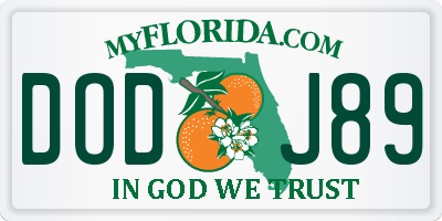 FL license plate DODJ89