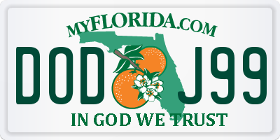 FL license plate DODJ99