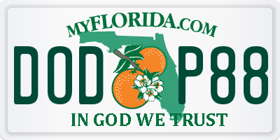 FL license plate DODP88