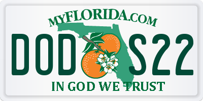FL license plate DODS22