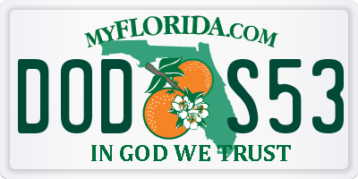 FL license plate DODS53
