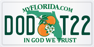 FL license plate DODT22