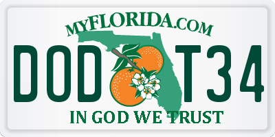 FL license plate DODT34