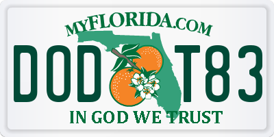 FL license plate DODT83