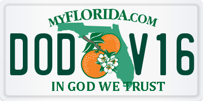 FL license plate DODV16