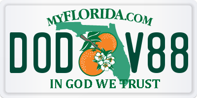 FL license plate DODV88