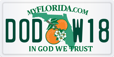 FL license plate DODW18