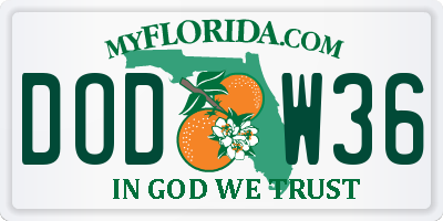 FL license plate DODW36