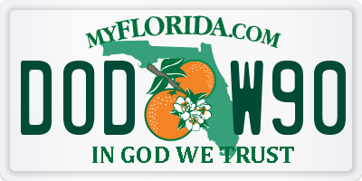 FL license plate DODW90