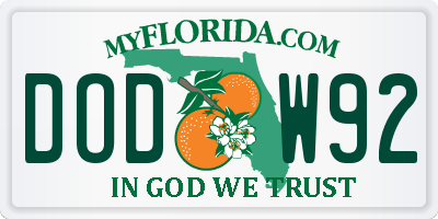 FL license plate DODW92
