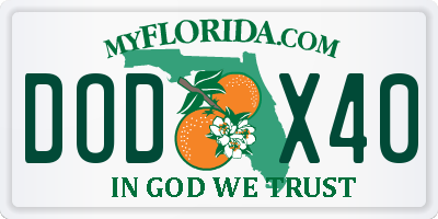 FL license plate DODX40