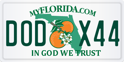 FL license plate DODX44