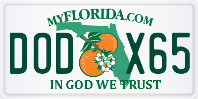 FL license plate DODX65
