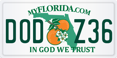 FL license plate DODZ36