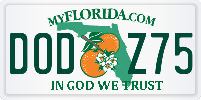 FL license plate DODZ75