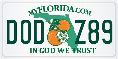 FL license plate DODZ89