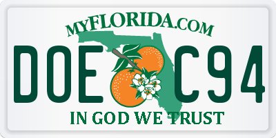 FL license plate DOEC94