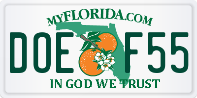 FL license plate DOEF55